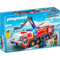 PLAYMOBIL - City Action - Pompiers avec véhicule aéroportuaire - 86 pièces - Mixte - A partir de 4 ans