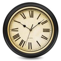 Horloge Murale Vintage-Horloge RéTro Silencieuse-Sans Tic-Tac-Pendule Murale Classique-30cm-DéCoration Pour Salon,Cuisine