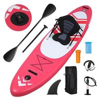 Stand Up Paddle Gonflable Planche Gonflable avec Siege - PULUOMIS - Rouge - 335x76x16cm - Charge Max 150kg