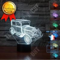 TD® Lampe 3D LED Lumière Forme de voiture / 7 Changements couleur Interrupteur Tactile LED Veilleuse Acrylique Décoration Veilleuse