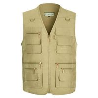 BOTCAM Gilet Tactique Homme Multi-Poches Respirant - Veste Sans Manches Loisirs Sport Noir