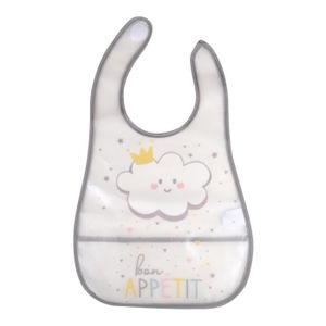 BAVOIR Bavoir bébé avec récupérateur Nuage - Marque - Modèle - Plastique - Blanc et gris - Mixte
