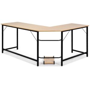 ODK Bureau d'angle Réversible, Table de Jeu avec 2 Prises, 2 Ports USB et  Grand Espace de Rangement, Noir, 150×102cm : : Cuisine et Maison