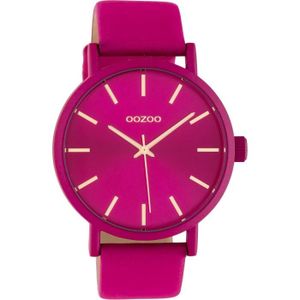 MONTRE Bracelet de montre femme Oozoo - Colours Of Unicolor - Fuchsia/Or Rose - Blanc - Style Classique