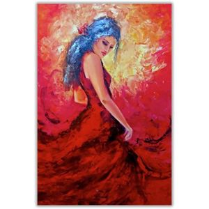 TABLEAU - TOILE Red Fiery Poster de danseuse de flamenco Impressio