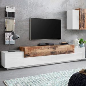 Meubles TV Hifi Table fernsehtisch Lowboard médias armoire blanc brillant laqué 