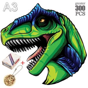 PUZZLE LONG-10-A3 - Puzzle En Bois De Dinosaure 3d Unique