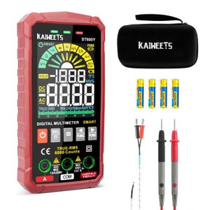 Multimètre numérique KAIWEETS KM601 à 9999 comptes, 1000v, 10a, testeur de  capacité Ohm Hz, True RMS AC DC DMM –