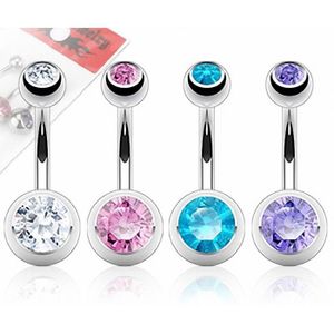 Piercing Banane Nombril - Acier Chirurgical, Zirconium étoile, Neuf Avec étiquettes