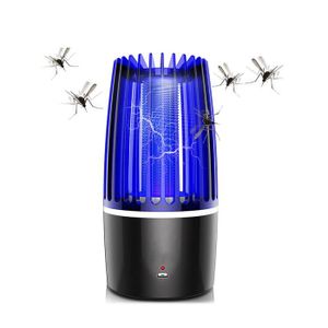 IsEasy Lampe Electrique USB Répulsif Insectes Tueur dInsectes UV Piège à Moustique Lampe de Tente Rechargeable pour Lanterne de camping IPX4 pour Intérieur et Extérieur gris 