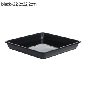Cabilock Lot de 2 grandes soucoupes carrées en plastique pour pot de fleurs ou soucoupes Blanc 