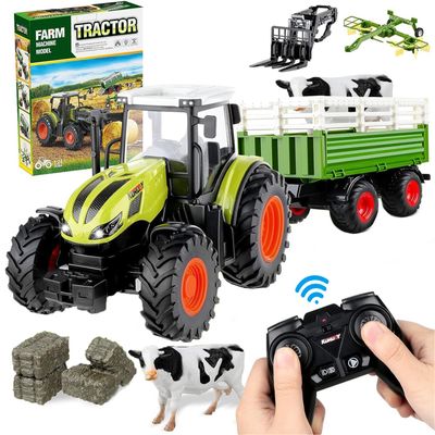 Tracteur RC 3-en-1 – Moissonneuse, Planteuse, Remorque – Avec Eau, Lumière, Son – Ulikey – Dès 4 Ans