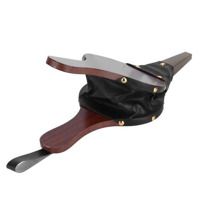 Soufflet Cheminée Bois & Métal Vintage - Souffleur Brasero Poêle Barbecue Avec Sangle