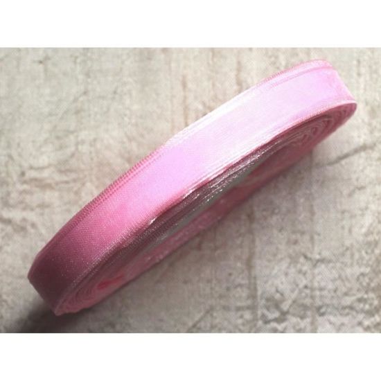 Bobine De Ruban Organza Rose Clair 10mm - 45 Mètres - Marque Homemade - Neuf