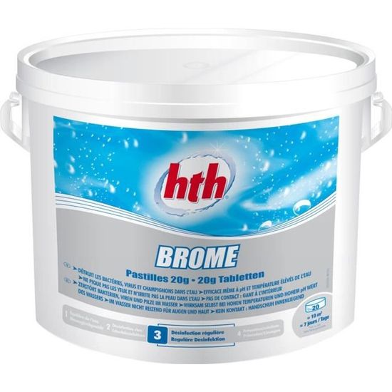 Brome - HTH - 5Kg - Désinfection optimale - Eaux chaudes
