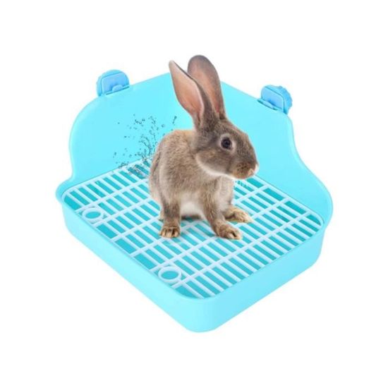 Bac à litière pour Lapin, Toilette, Cage carrée en Plastique, bac à litière d