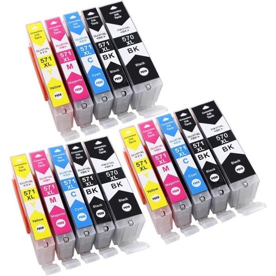 Cartuchos De Impresora D&C 5X Cyan XL Compatibles Para Canon CLI-571 C