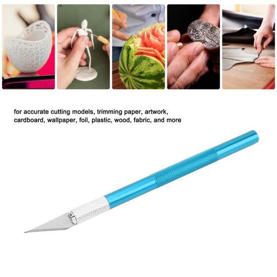 Set De 3 Couteaux De Gravure - Lames Carbone 50# - Pour Bois, Cuir, DIY - 12