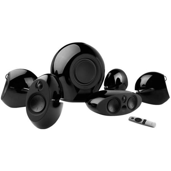 Edifier E255 - Système de haut-parleur - pour home cinéma - Canal 5.1 - sans fil - Bluetooth - 400 Watt (Totale) - noir