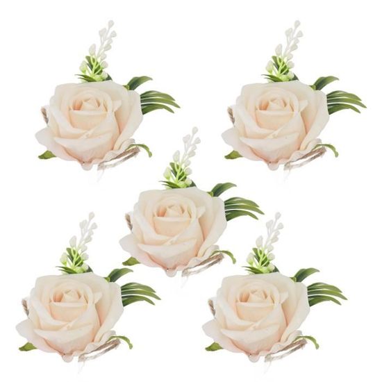 Corsage & Fleur De Poignet Mariage - Rose Artificielle élégante Pour Mariée Et Marié - Orange - 14