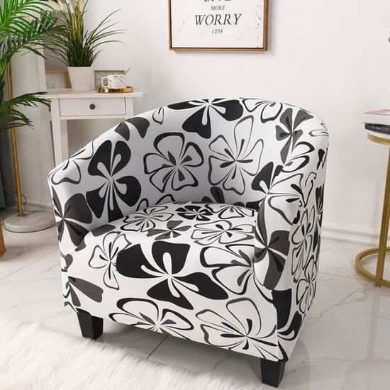 Housse De Fauteuil En Velours Doux - Extensible Et Antidérapante - Pour Chaise Tonneau - Gris
