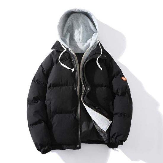 Doudoune Homme Longue à Capuche Hiver - Manteau Matelassé Chaud Coupe-Vent Décontracté