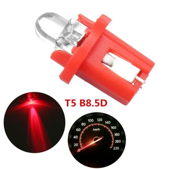 Led Rouge Panne Au Auto LED Ampoules rouge T5 Panneau B8.5D Jauge côté indicateur Speedo ...