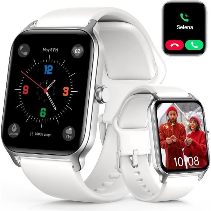 Smartwatch Homme Femme 1,57'' Montre Intelligente Avec Moniteur De Fréquence Cardiaque, Oxygène