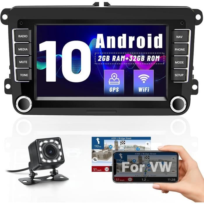 Autoradio Android pour VW Golf 5 6 Polo Tiguan Touran [2G+32G] 7''Écran  Tactile HD Android Autoradio Bluetooth Main Libres av [168] - Cdiscount Auto