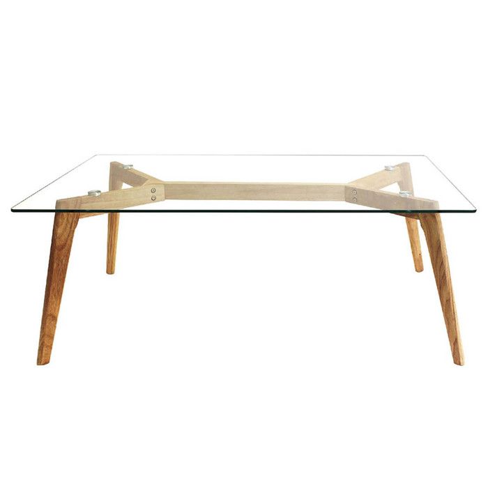 Verane - Table Basse Rectangulaire Plateau Verre