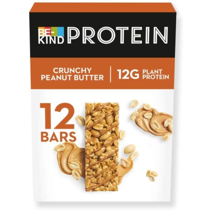 BE-KIND PROTEIN Crunchy Peanut Butter – Barres protéinées de fruits à coque sans gluten – Pack de 12 barres - 600g170