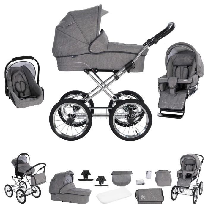 Friedrich Hugo München pack de voyage Nostalgie poussette - Anthrazit - Rad chrome noir
