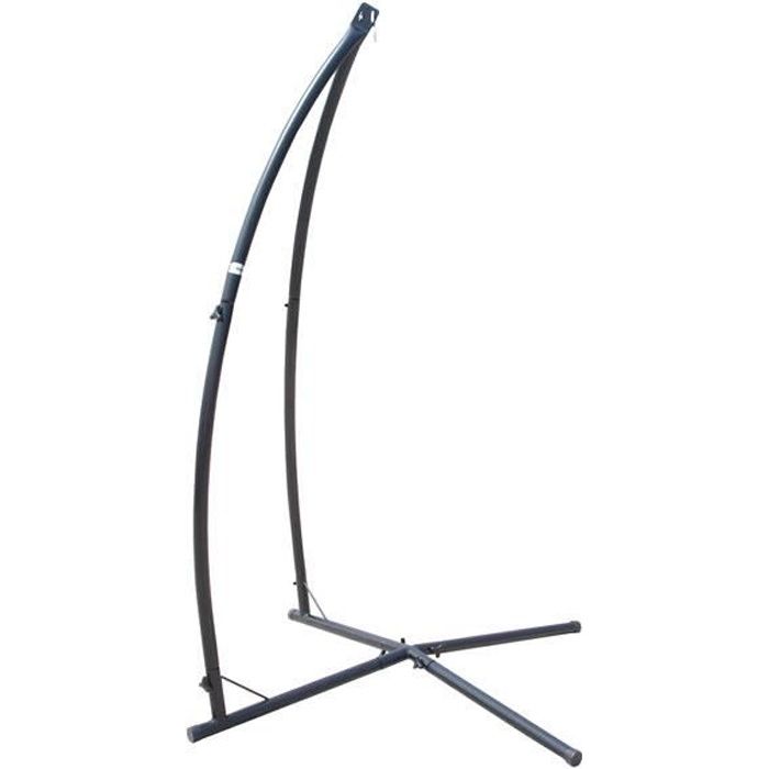 Support pour fauteuil suspendu 215cm Soutien en acier pour accrocher balancelle et chaises suspendues poids max 120kg métal noir