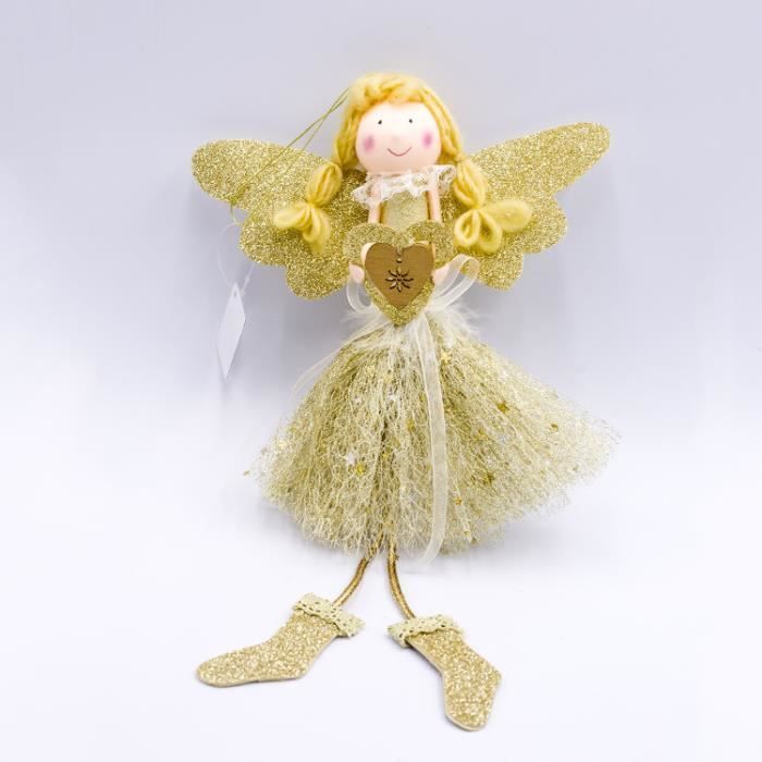Hebbo décorations de noël tissu maille noël poupée pendentif noël ragdoll ange cadeau pour enfants SDZSHY408
