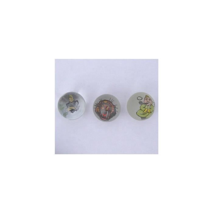 3 Boulards : Tigre Et Personnage De Dessin Anime Calots 3.5Cm - Bille Jeu De Recreation
