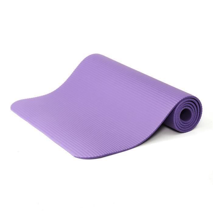 Tapis yoga entraînement gymnastique anti glissant épais 1830x610x10mm Violet