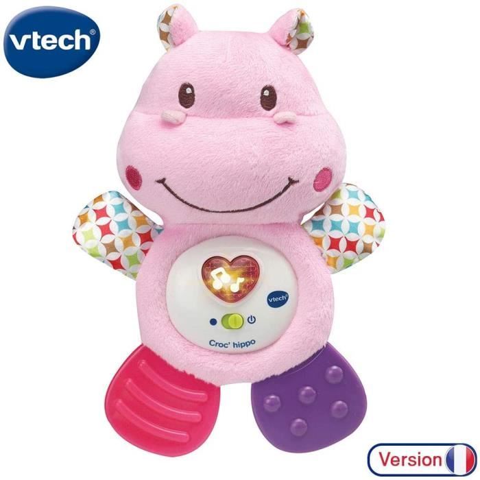 VTECH- Croc' Hippo Rose Baby Jouet Premier Age, HOCHET, 80-502555 - Version FR