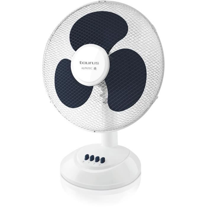 TAURUS PONENT 16 Ventilateur de table Ø40 cm - 41 watts - 3 vitesses - Silencieux - Blanc
