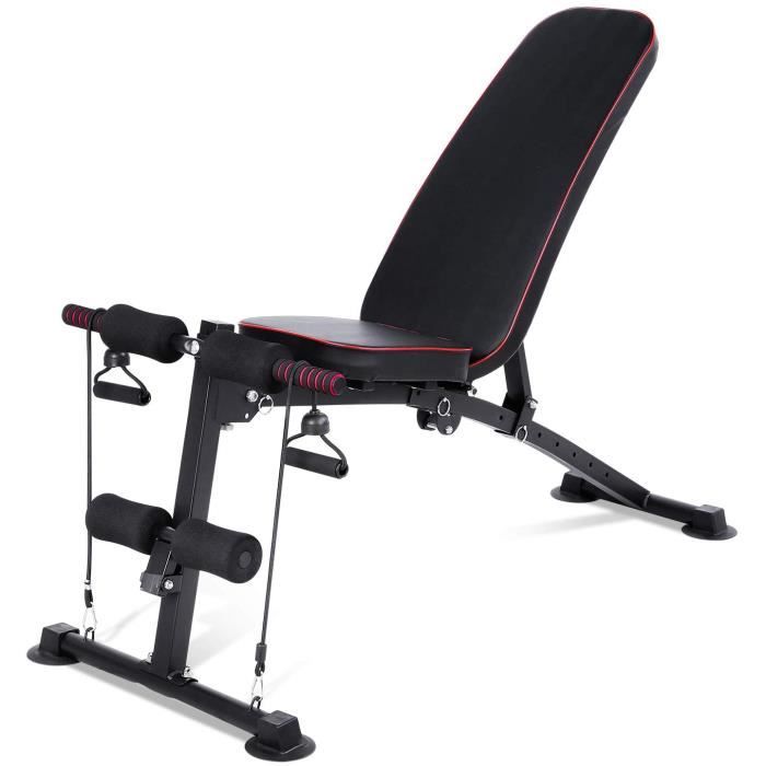 Bancs Musculation Pliable,Banc Haltérophilie,Tabouret, HaltèreStation de Musculation,Chaise Romaine,Multifonction Fitness,avec Cor
