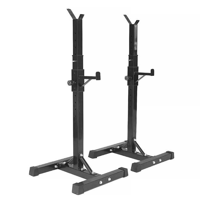 Cage de Squat -Support de Squat Réglable Squat Rack-Charge Max. 200 Kg -Noir