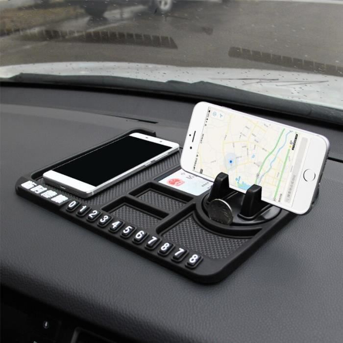 Accessoires Voiture,Anti dérapant téléphone tapis multifonctionnel téléphone support pour voiture PVC matériel - Type Black