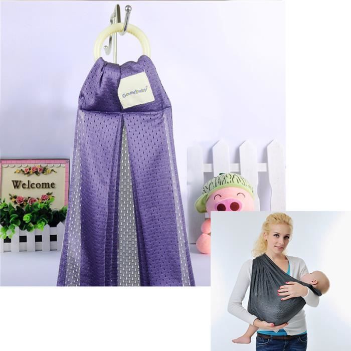 Echarpe de portage 0-36 mois violet mode Ventilation en maille Multifonction Simplicité Confort et sécurité Économie du travail