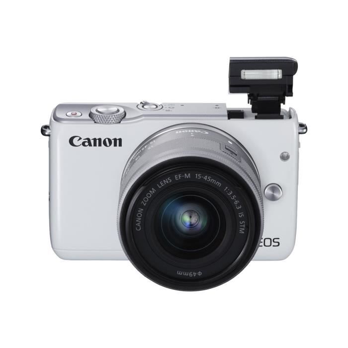 Canon EOS M10 Appareil photo numérique sans miroir 18.0 MP APS-C 1080p - 30 pi-s corps uniquement Wi-Fi, NFC blanc