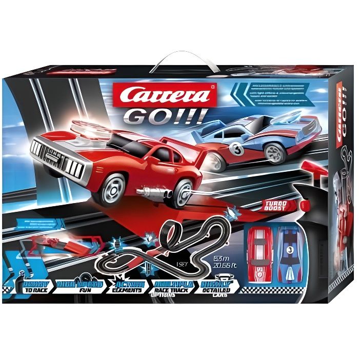 Circuit de course Smoking Tires avec looping - Voitures Muscle Car - Carrera Go 1/43eme - Piste 4,9m