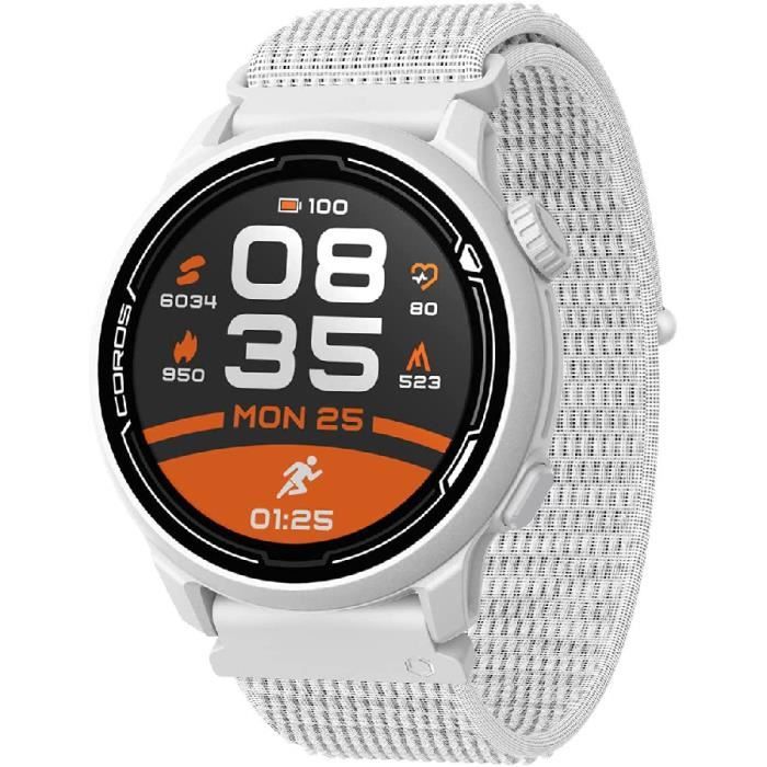 COROS PACE 2 Premium GPS Sport Watch BIANCO cinturino in Nylon