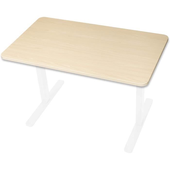 Duronic TT127 NL Plateau de Bureau Assis-Debout Naturel - Plan de Travail pour Bureau - 120 x 70 cm - Hauteur Ajustable - MDF