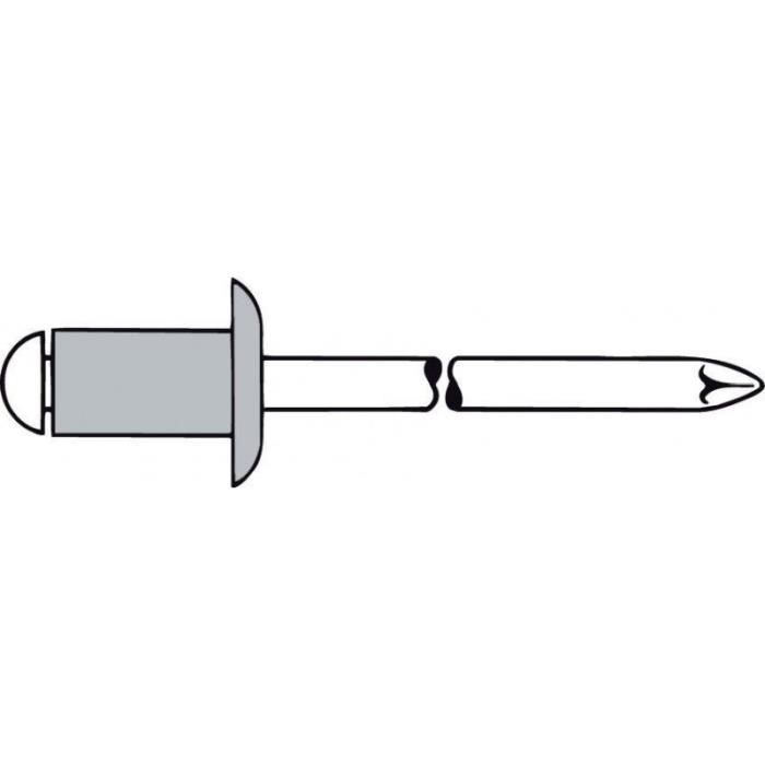Rivet aveugle alu.standard Tete bombée .p.6 x25mm Gesipa (Par 200) - 4007081301374