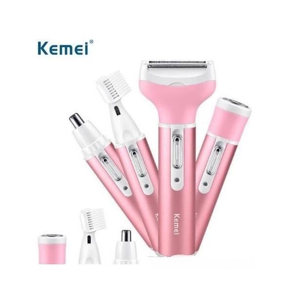 Rasoir électrique 4 en 1 Tondeuse à cheveux rechargeable Rasoir épilateur pour femmes KM-6637 KEMEI
