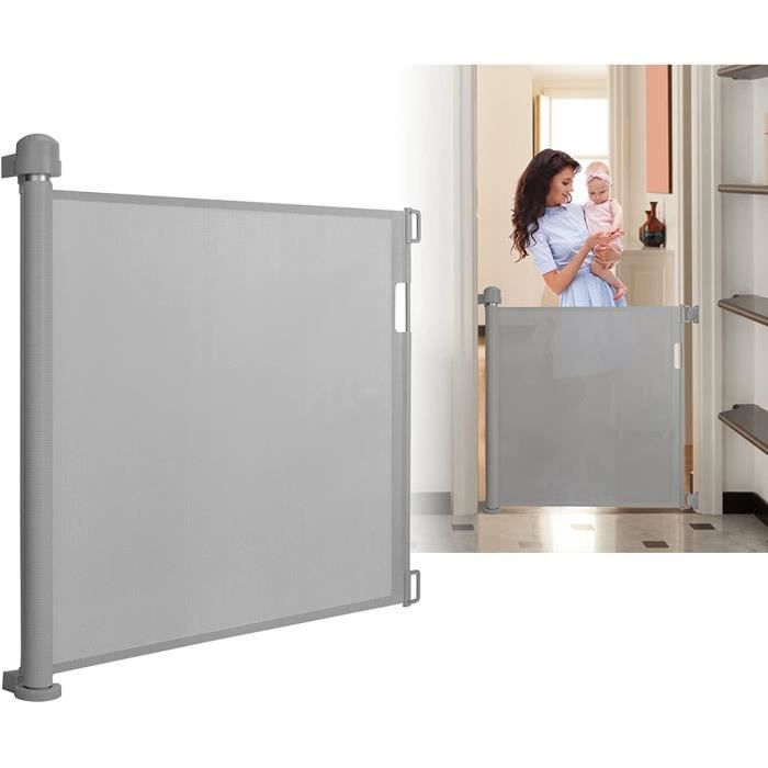 LARS360 Barrière de sécurité extensible de 0 à 150 cm - Pour escalier de bébé - Pour l'intérieur et l'extérieur - Gris