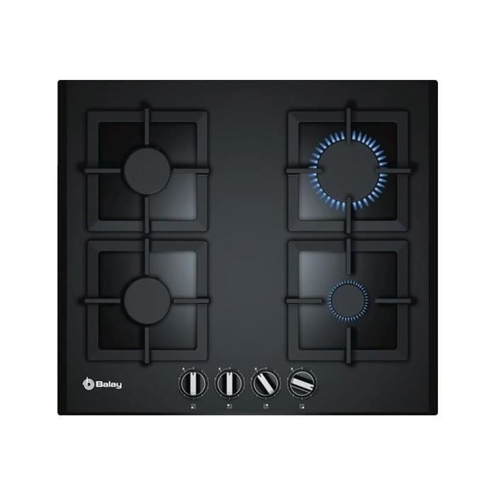 Plaques de cuisson admirable plaque au gaz balay 3etg664hb 60 cm 60 cm noir verre (4 feux a gaz)